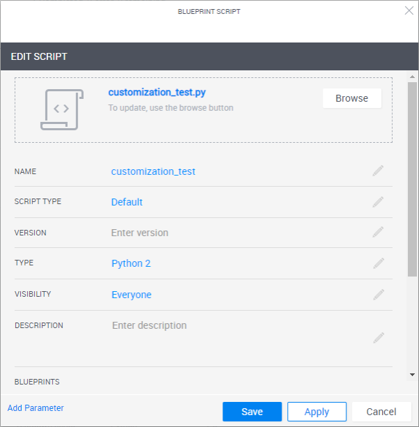 Scripts Management Page